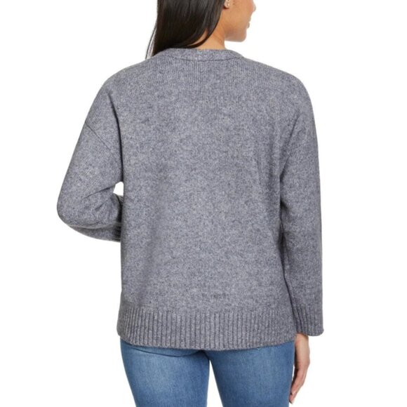 Ella Moss Ladies' Button Front Cardigan, Gray, M - Picture 2 of 2